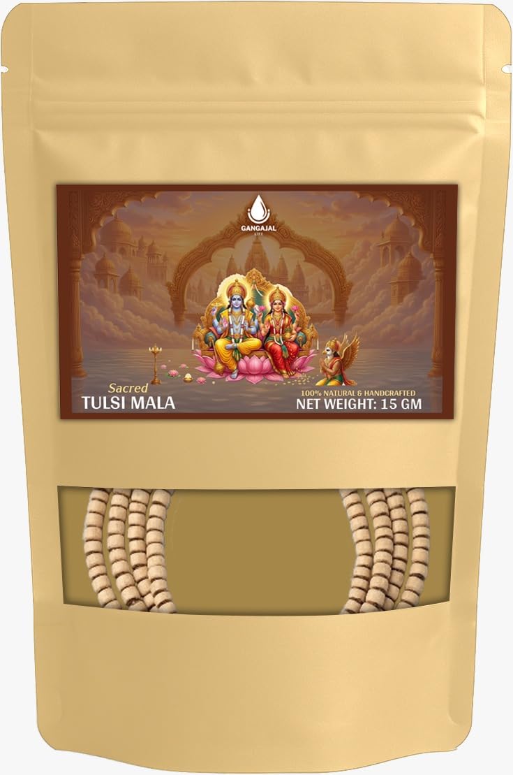 Gangajallife VRINDAVAN Original Tulsi Kanthi Mala - Pack of 2 - Unisex Adult Jaap Chanting Mala from Vrindavan Dham