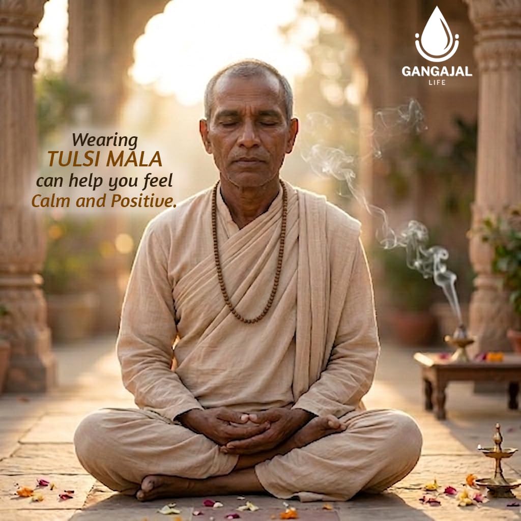 Gangajallife VRINDAVAN Original Tulsi Kanthi Mala - Pack of 2 - Unisex Adult Jaap Chanting Mala from Vrindavan Dham