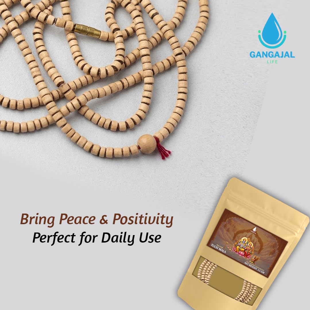 Gangajallife VRINDAVAN Original Tulsi Kanthi Mala - Pack of 2 - Unisex Adult Jaap Chanting Mala from Vrindavan Dham