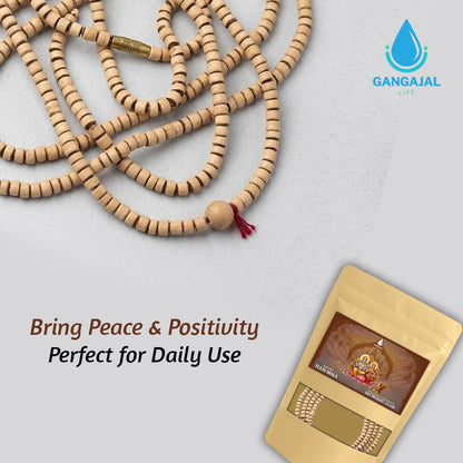 Gangajallife VRINDAVAN Original Tulsi Kanthi Mala - Pack of 2 - Unisex Adult Jaap Chanting Mala from Vrindavan Dham