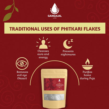 Organic Phitkari Alum Stone Flakes  250Gm