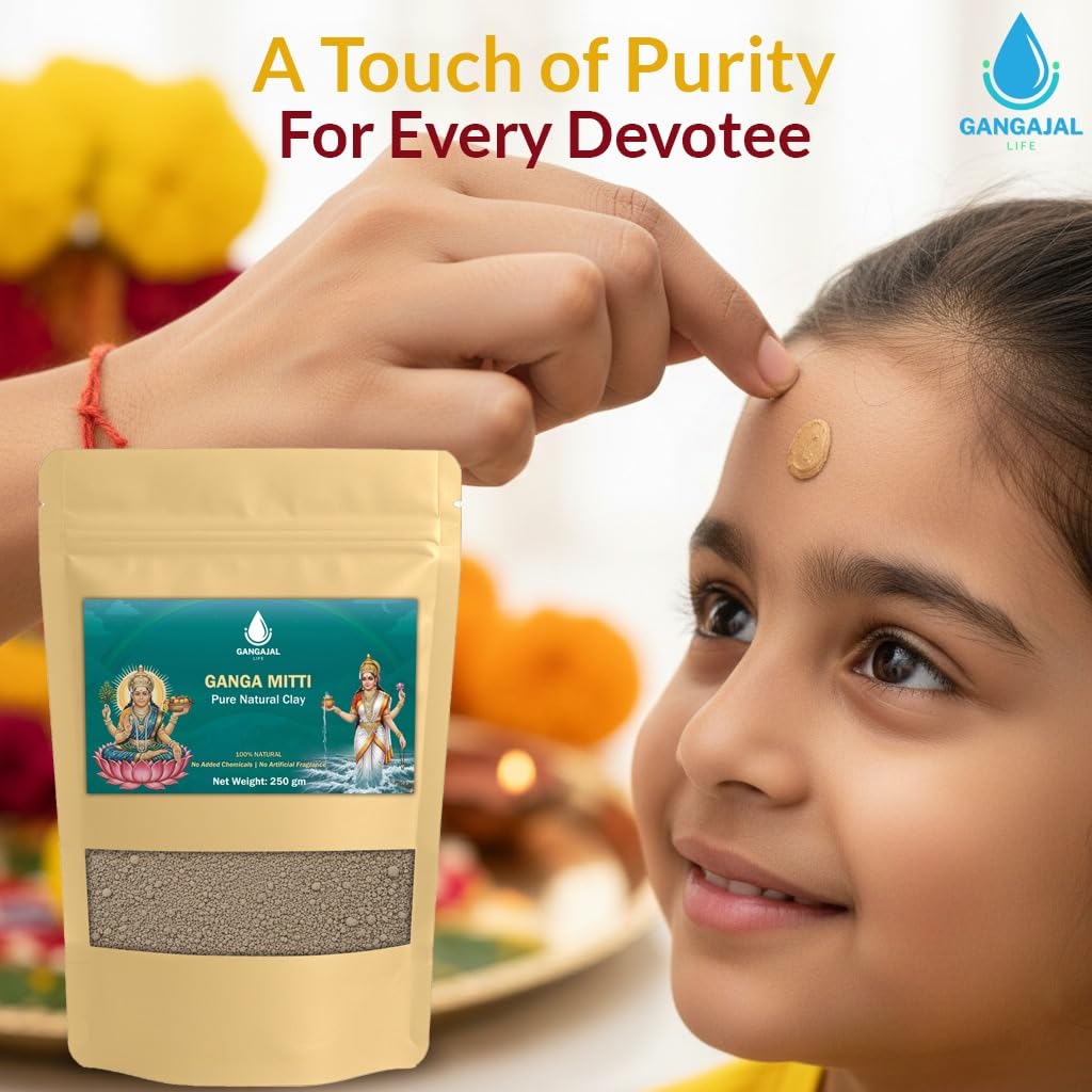 Gangajallife Pavitra Ganga Mitti 250 g | Pure Sacred Soil from River Ganges, Natural Ganga Mati for Hindu Pooja and Festivals