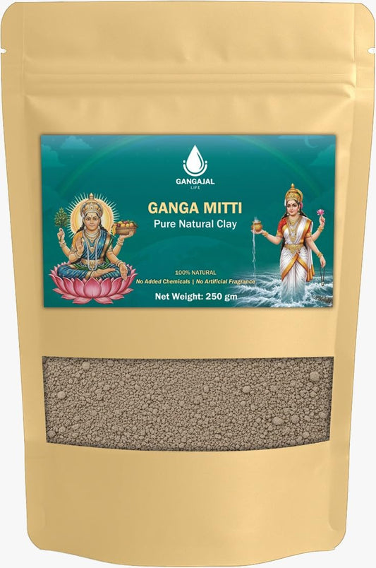 Gangajallife Pavitra Ganga Mitti 250 g | Pure Sacred Soil from River Ganges, Natural Ganga Mati for Hindu Pooja and Festivals