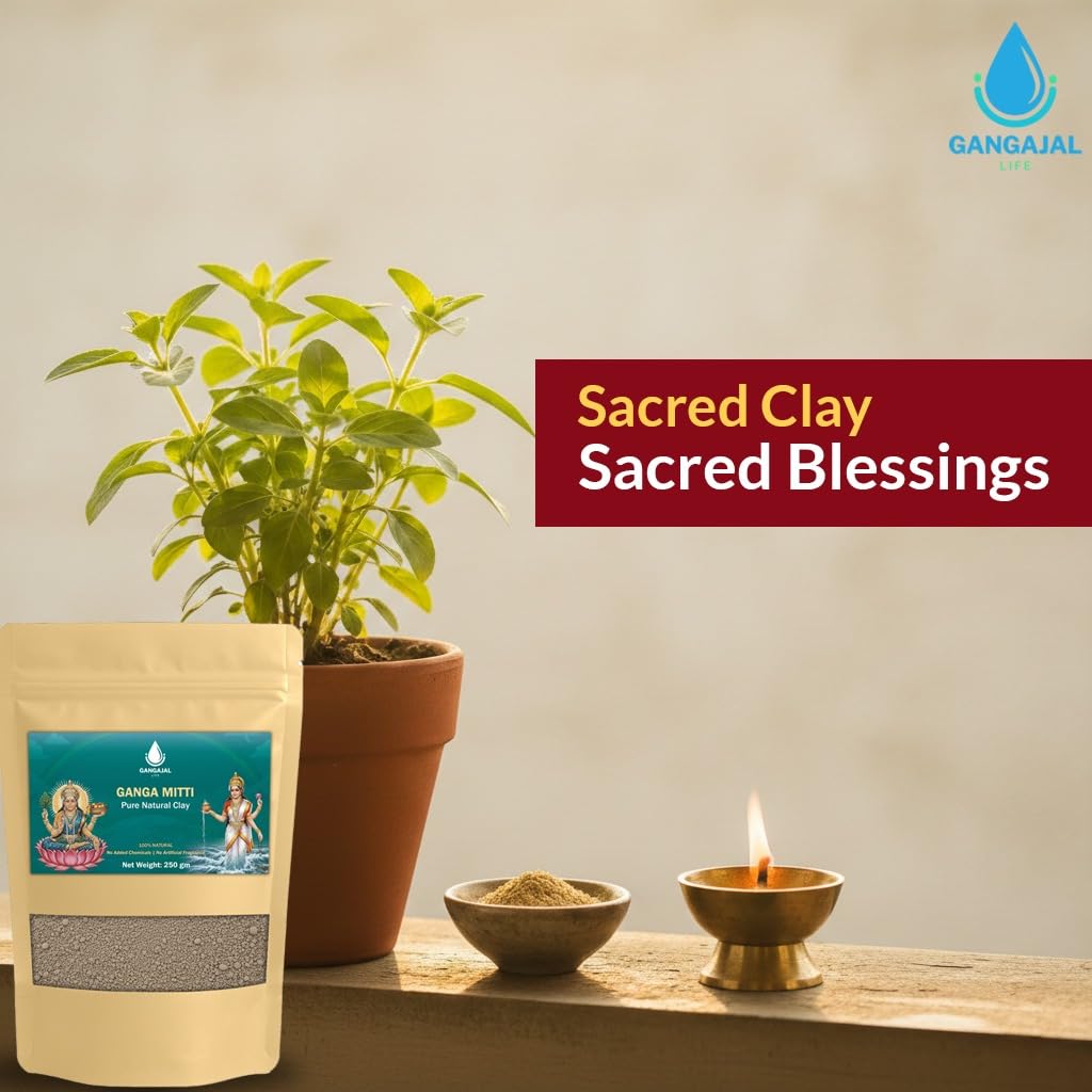 Gangajallife Pavitra Ganga Mitti 250 g | Pure Sacred Soil from River Ganges, Natural Ganga Mati for Hindu Pooja and Festivals