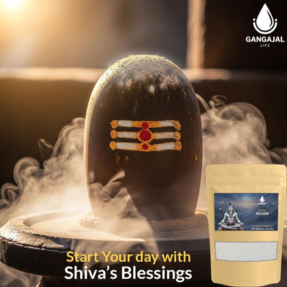 Gangajallife Shudh Vibhuti Bhasma Temple - Made 250 g | Pure Holy Ash (Vibhooti/Vibhuti/Thiruneeru) for Shiv Puja & Rituals.