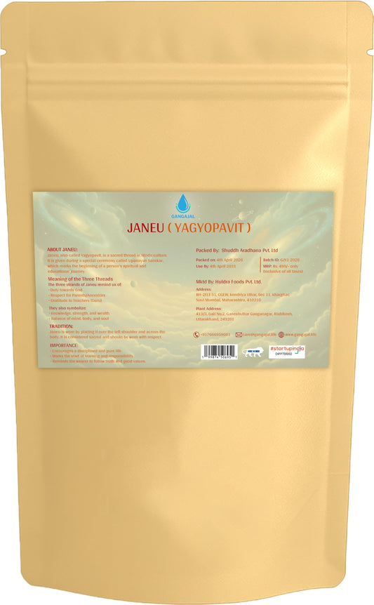 Gangajallife Janeu (Yajnopavita) Sacred Thread Haldi Dipped for Puja & Upanayan Sanskar | Premium Cotton Janeu for Men |